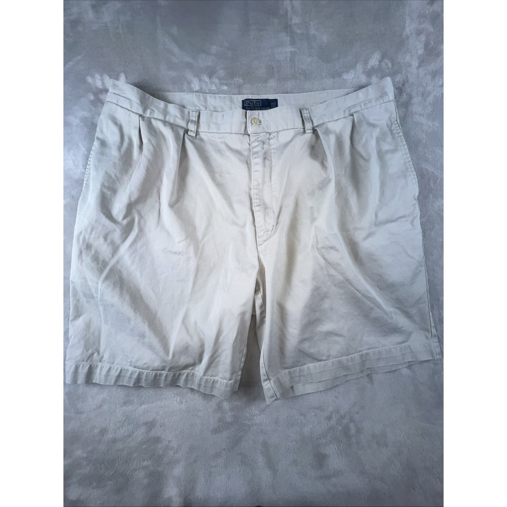 Polo Ralph Lauren Tyler Shorts Mens 42 Khaki VTG Pleated Chino Preppy